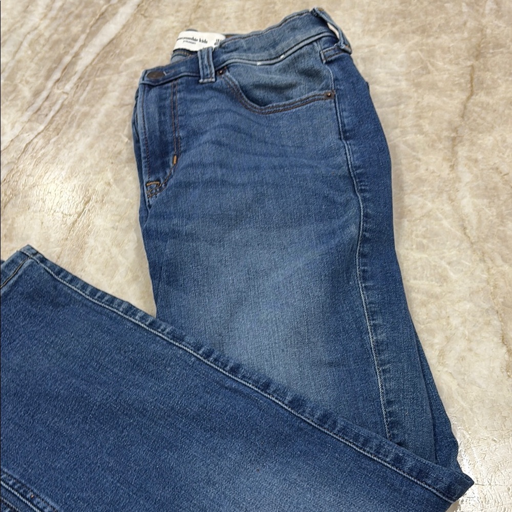 Abercrombie Kids Blue Straight Jeans with Modern Wash